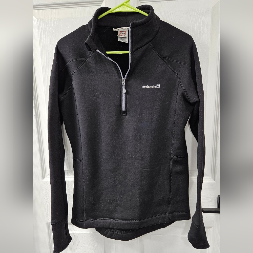 Avalanche Women's Black Quarter Zip Fleece Pullover Size Large